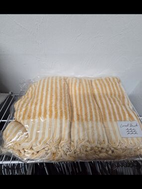 Striped Yellow & Cream Beach Blanket - Local Beach